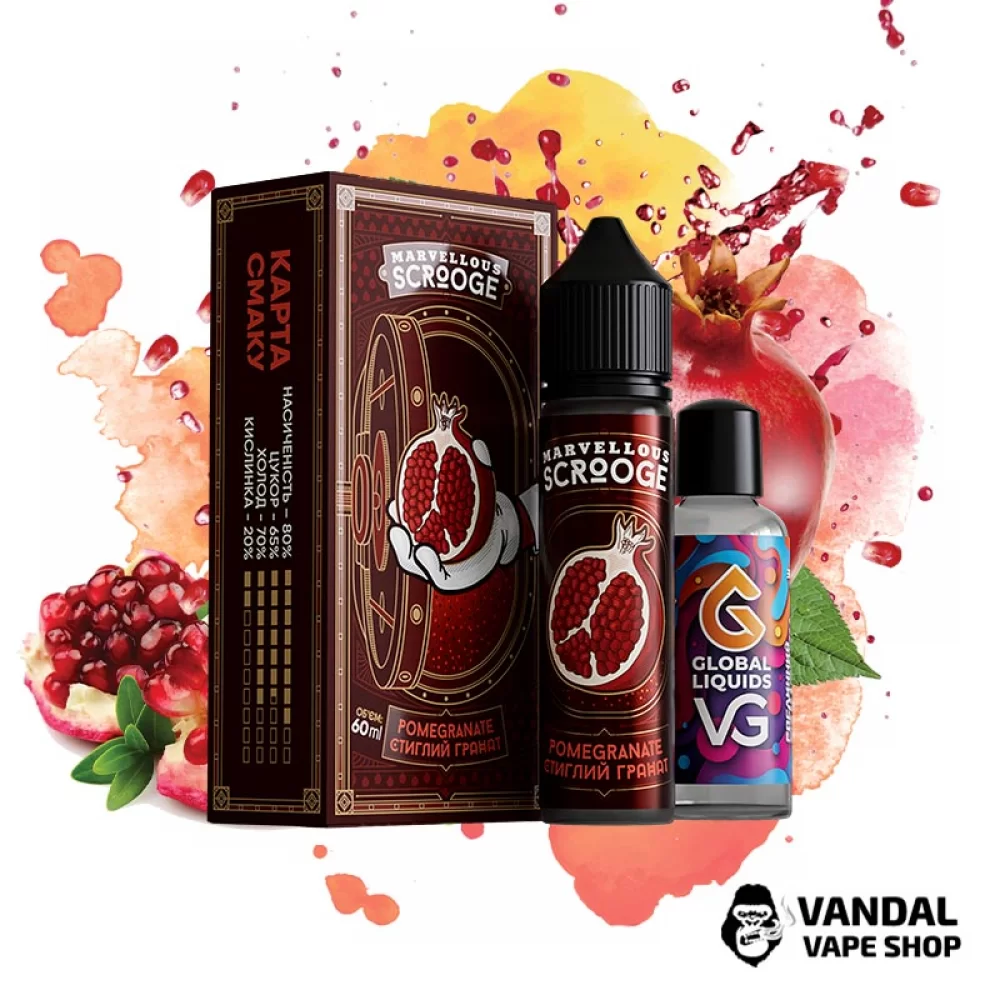 Набор для самозамеса Marvellous Scrooge Organic 60 мл 3 мг - со вкусом спелого граната с терпкими нотками Набор для самозамеса Marvellous Scrooge Organic 60 мл 3 мг - со вкусом спелого граната с терпкими нотками