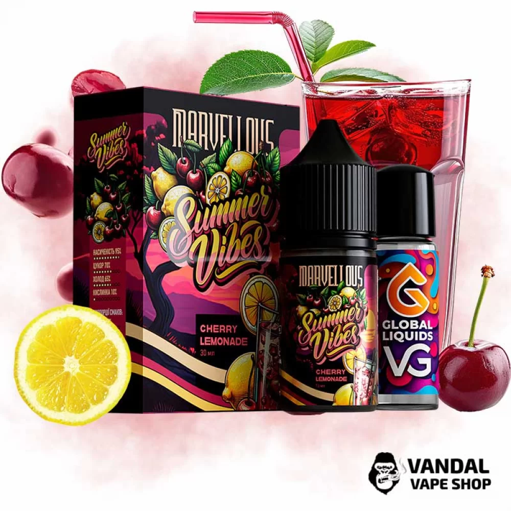 Набор для самозамеса Marvellous Summer Vibes 30 мл 65 мг - со вкусом вишни с освежающей и сладкой кислинкой лимонада