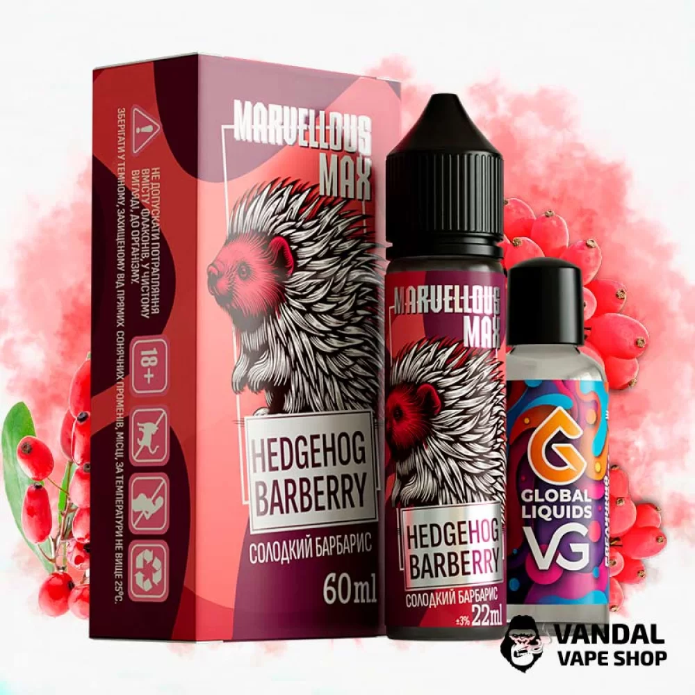 Органический набор для самозамеса Marvellous Max - Hedgehog Sweet Barberry 60 мл 3 мг со вкусом - сладкого барбариса Органический набор для самозамеса Marvellous Max - Hedgehog Sweet Barberry 60 мл 3 мг со вкусом - сладкого барбариса