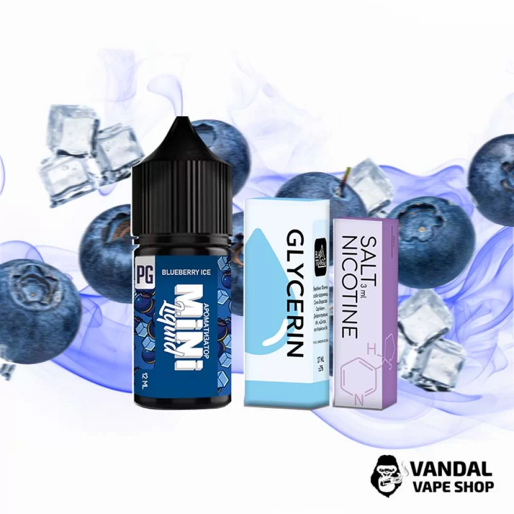 Набір для самозамісу  Mini Liquid  30 мл 25 мг зі смаком чорниці з холодком