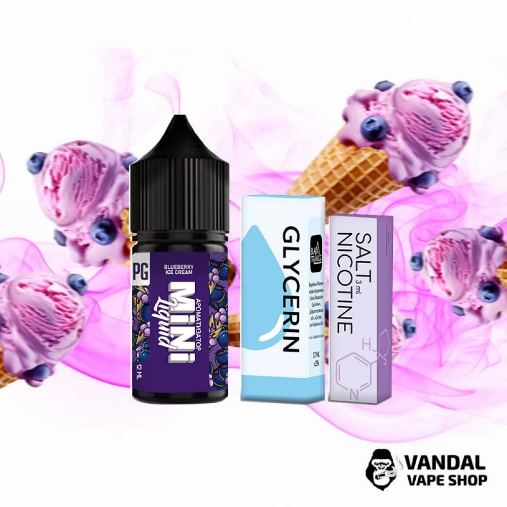 Набір для самозамісу  Mini Liquid  30 мл 25 мг зі смаком чорничного морозива