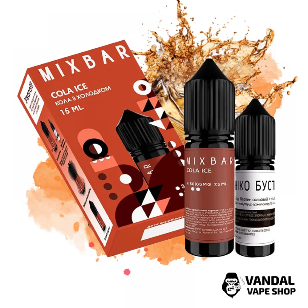 Набор для самозамеса Mix Bar 15 мл 65 мг со вкусом колы с холодком Набор для самозамеса Mix Bar 15 мл 65 мг со вкусом колы с холодком
