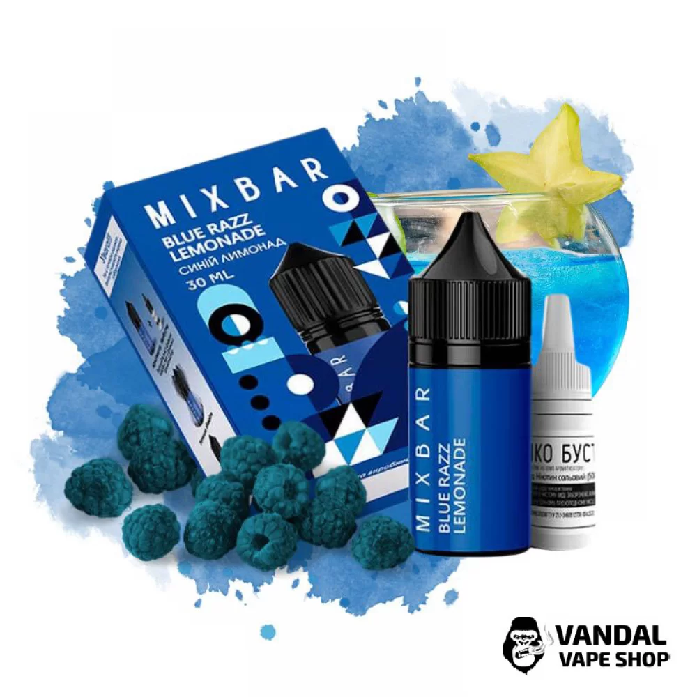 Набір для самозамісу Mix Bar 30 мл 50 мг зі смаком голубого лимонаду Набір для самозамісу Mix Bar 30 мл 50 мг зі смаком голубого лимонаду