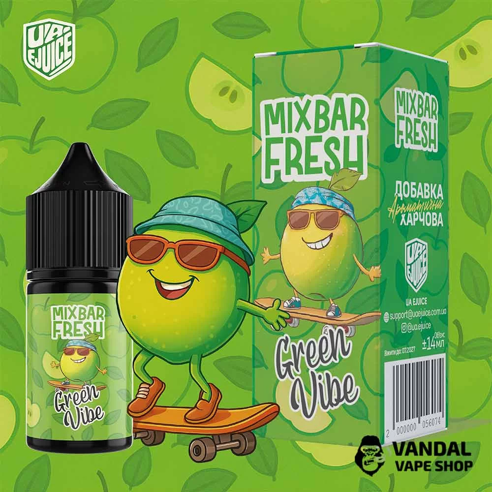 Набір для самозамісу Mix Bar Fresh 30 мл 65 мг зі смаком яблука, винограду, базиліку та м'яти