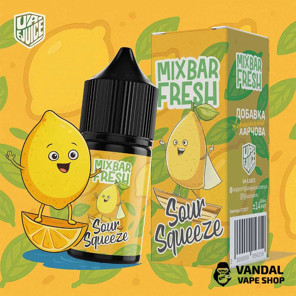 Набор для самозамеса Mix Bar Fresh 15 мл 50 мг со вкусом лимона и лайма с холодом Набор для самозамеса Mix Bar Fresh 15 мл 50 мг со вкусом лимона и лайма с холодом