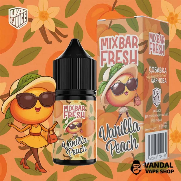 Набір для самозамісу Mix Bar Fresh 15 мл 65 мг зі смаком персика та ванілі