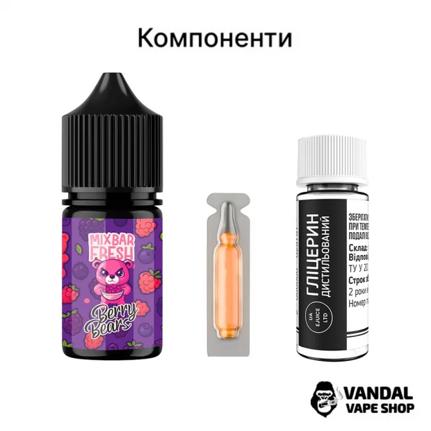 Набір для самозамісу Mix Bar Fresh 30 мл 65 мг зі смаком малини та асаї