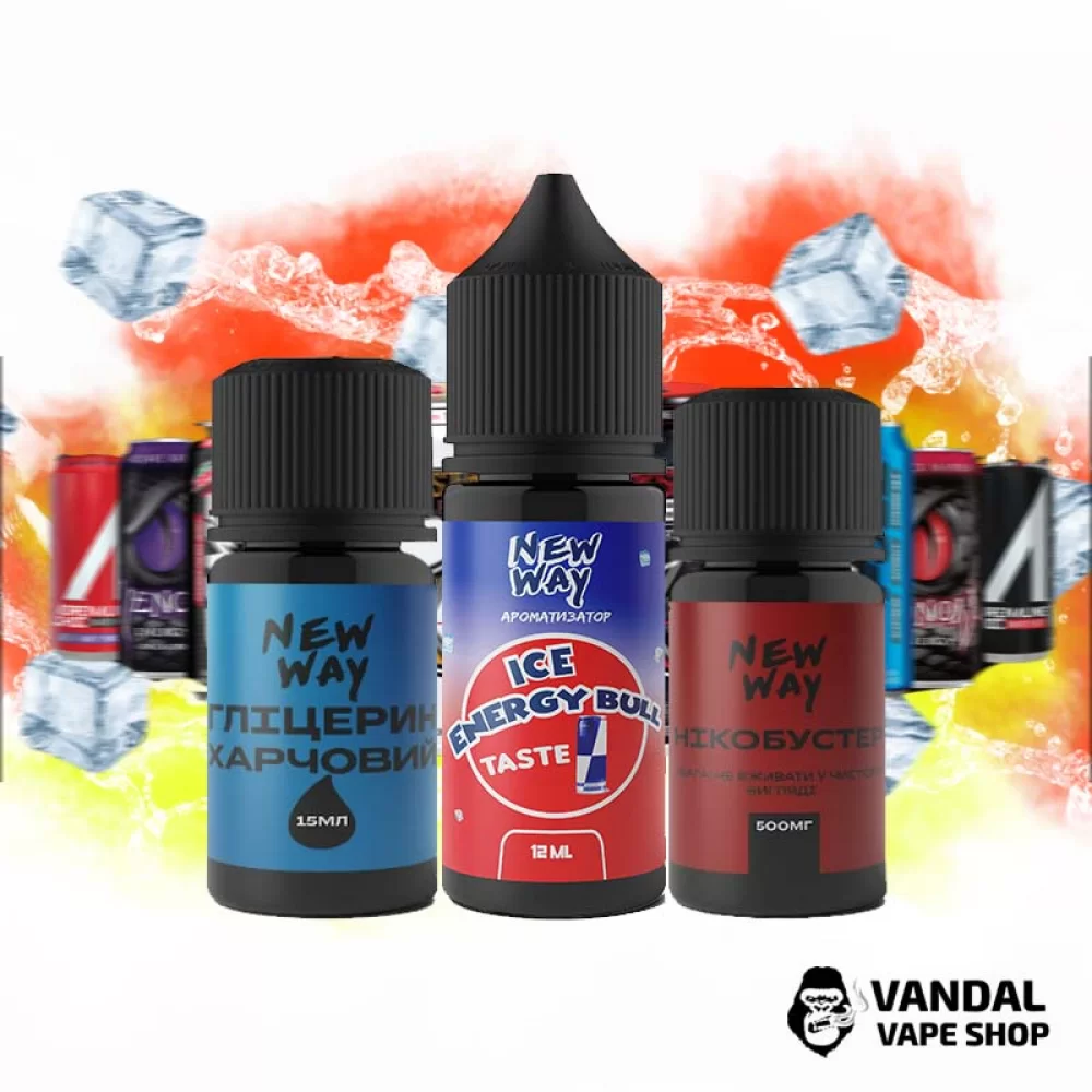 Набор для самозамеса New Way Ice 30 мл 65 мг со вкусом энергетика с холодком Набор для самозамеса New Way Ice 30 мл 65 мг со вкусом энергетика с холодком