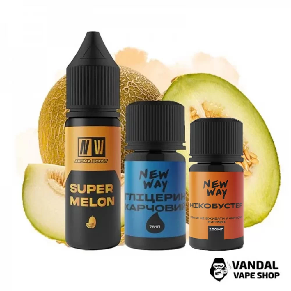 Набор для самозамеса New Way 15 мл 65 мг со вкусом дыни и мяты Набор для самозамеса New Way 15 мл 65 мг со вкусом дыни и мяты