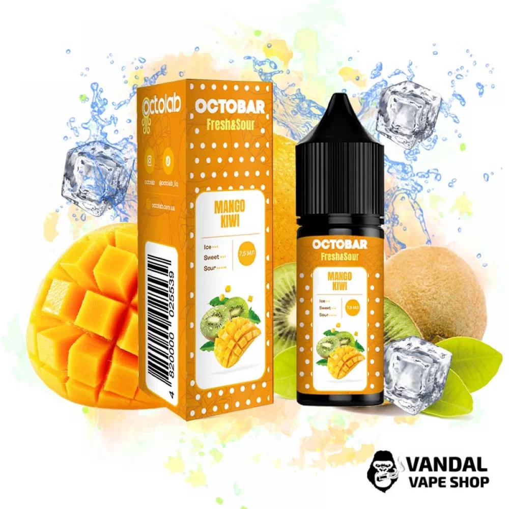 Набір для самозамісу Octobar Fresh & Sour - зі смаком ківі та манго з кислинкою та приємною свіжістю Набір для самозамісу Octobar Fresh & Sour - зі смаком ківі та манго з кислинкою та приємною свіжістю