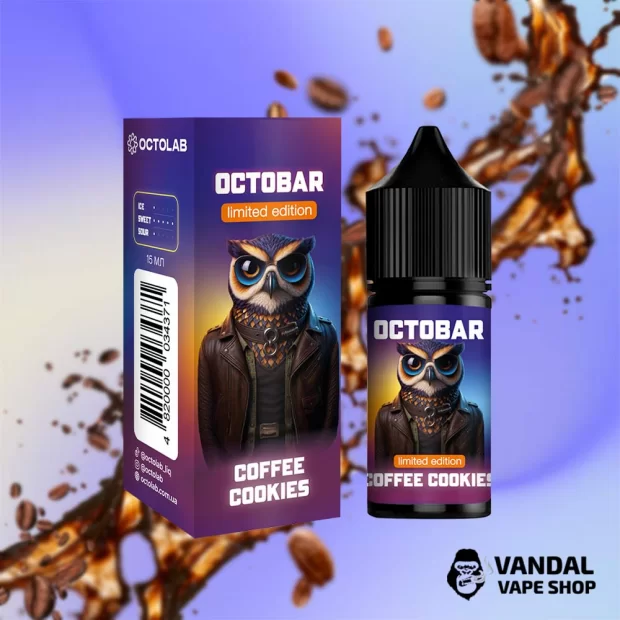 Набір для самозамісу OctoBar NFT Limited Edition 30 мл 50 мг Hard зі смаком кави та печива Набір для самозамісу OctoBar NFT Limited Edition 30 мл 50 мг Hard зі смаком кави та печива