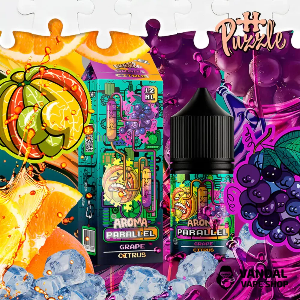 Набір для самозамісу In Bottle Parallel Puzzle 30 мл 30 мг зі смаком винограду і цитрусів Набір для самозамісу In Bottle Parallel Puzzle 30 мл 30 мг зі смаком винограду і цитрусів