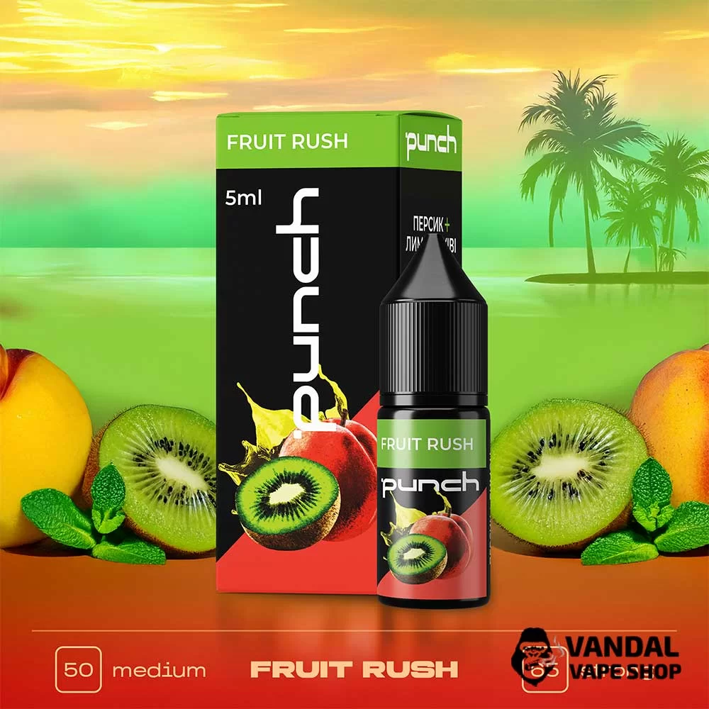 Набор для самозамеса Punch 10 мл на солевом никотине со вкусом персик, киви и лимон Набор для самозамеса Punch 10 мл на солевом никотине со вкусом персик, киви и лимон