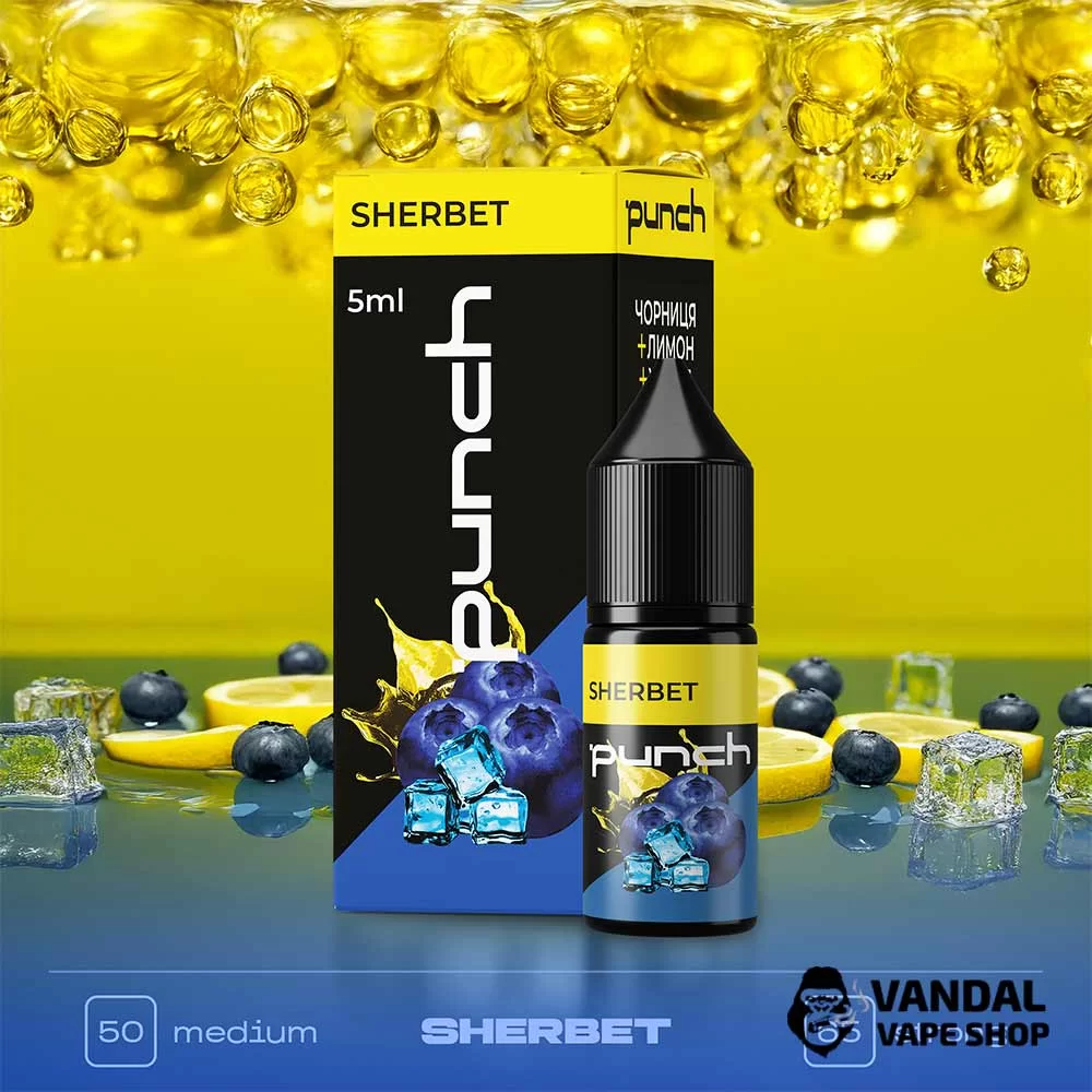 Набор для самозамеса Punch 10 мл на солевом никотине со вкусом щербет из черники и лимона Набор для самозамеса Punch 10 мл на солевом никотине со вкусом щербет из черники и лимона