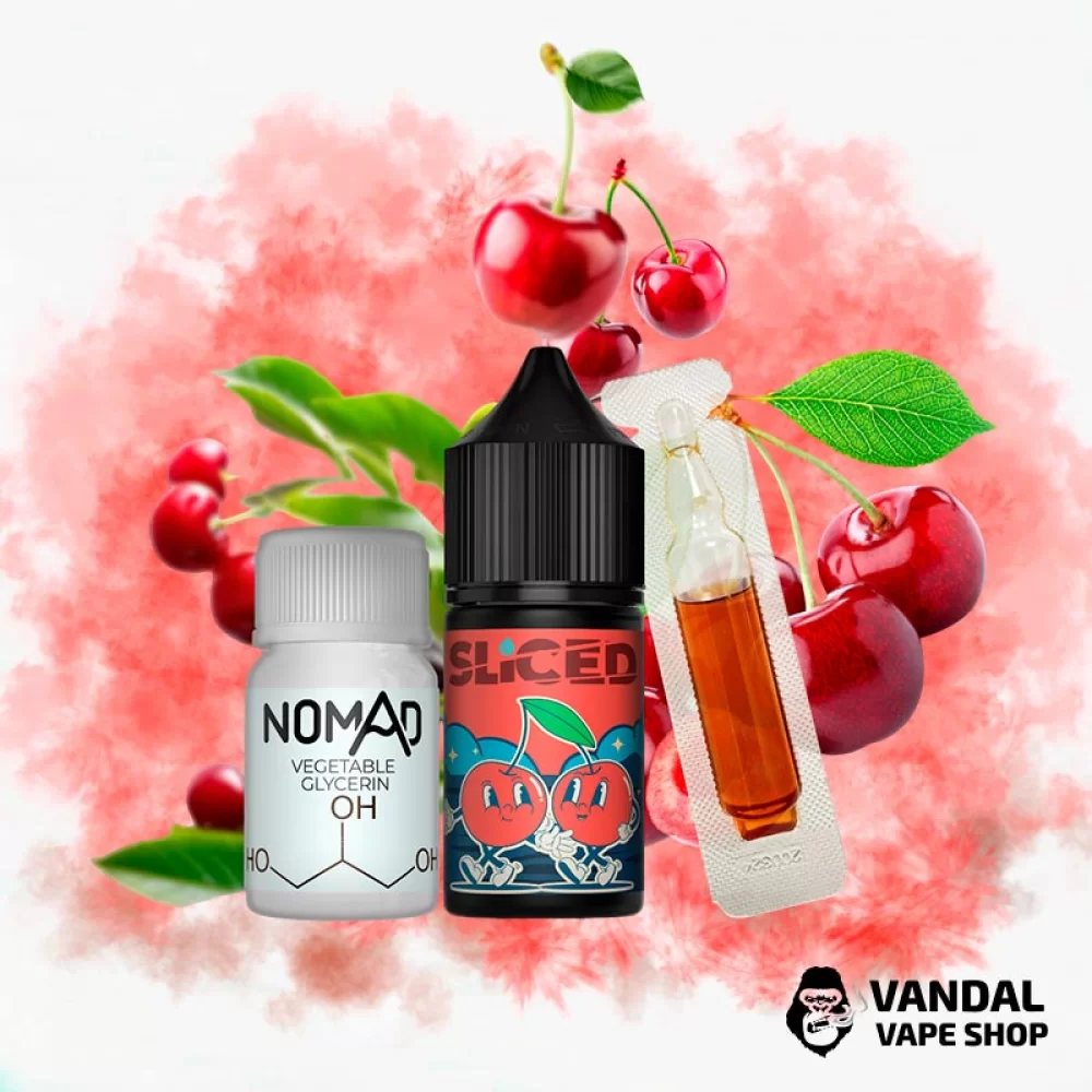 Набір для самозамісу Sliced 30 мл 50 мг зі смаком солодкої вишні Набір для самозамісу Sliced 30 мл 50 мг зі смаком солодкої вишні