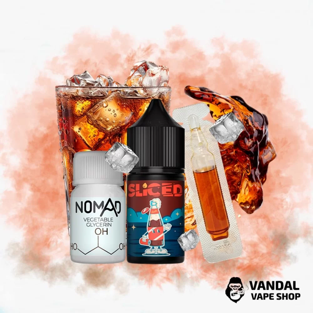 Набор для самозамеса Sliced 30 мл 50 мг со вкусом прохладной коли Набор для самозамеса Sliced 30 мл 50 мг со вкусом прохладной коли