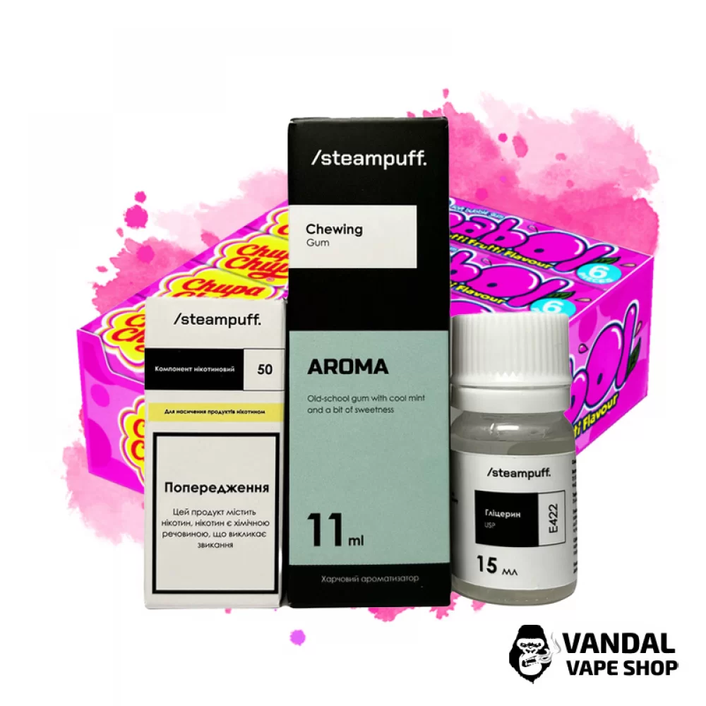 Набор для самозамеса SteamPuff 30 мл 50 мг со вкусом жвачки Набор для самозамеса SteamPuff 30 мл 50 мг со вкусом жвачки
