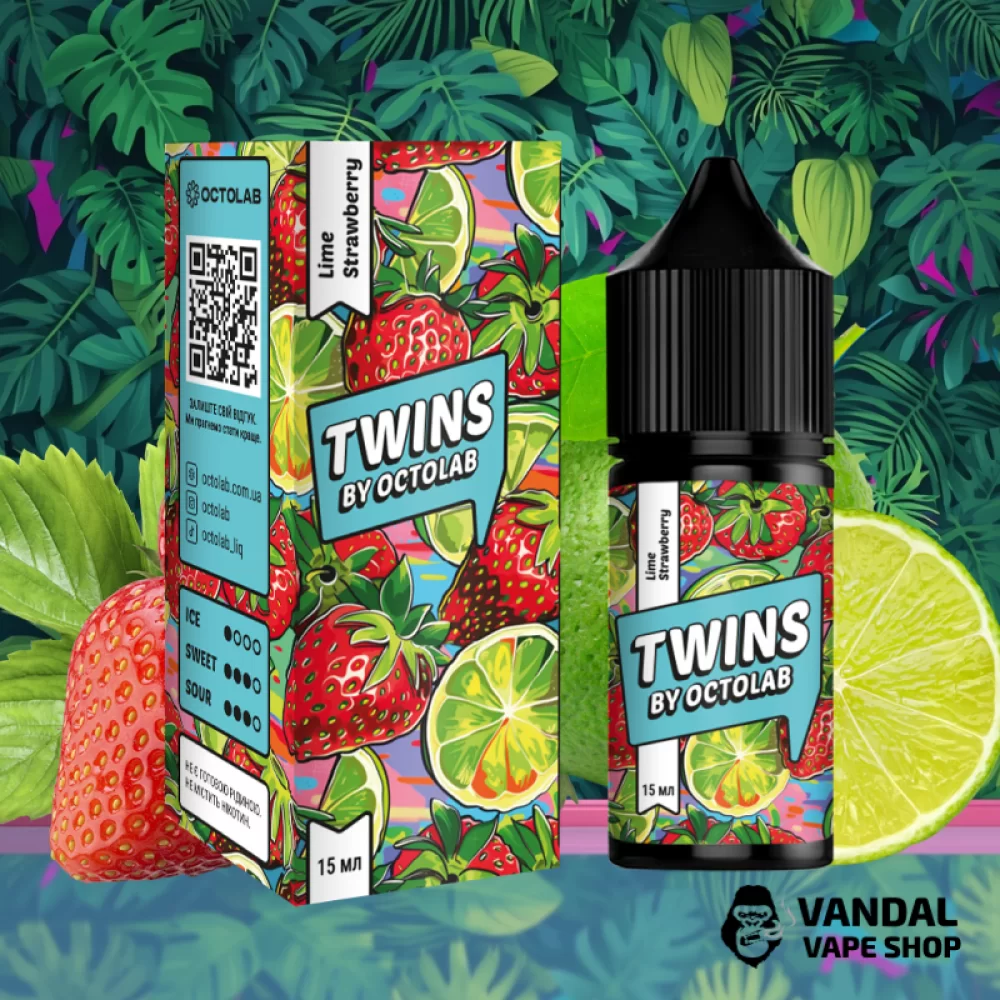 Набор для самозамеса Twins Salt 30 мл 50 мг Hard со вкусом лайма и клубники
