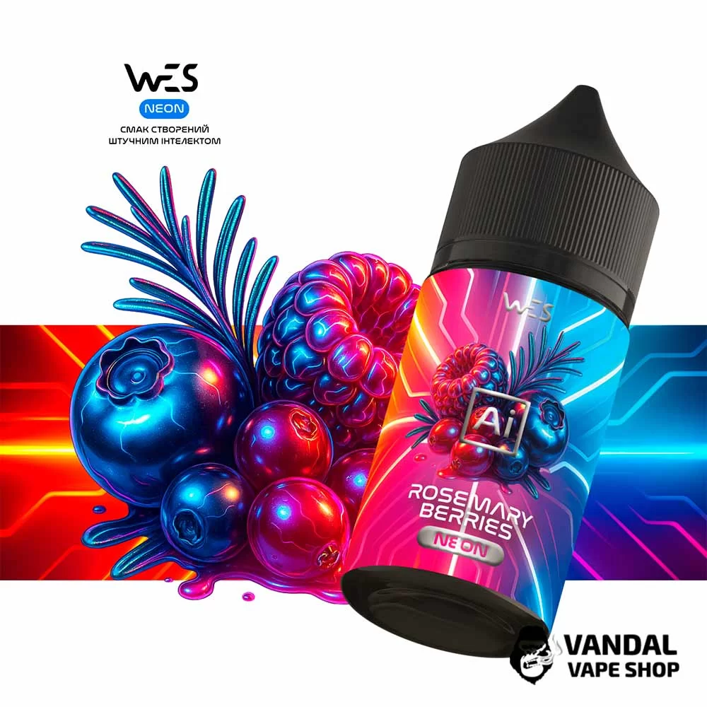 Набор для самозамеса WES Ai Neon 30 мл 50 мг - со вкусом ягод и розмарина Набор для самозамеса WES Ai Neon 30 мл 50 мг - со вкусом ягод и розмарина