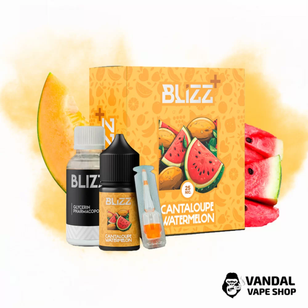 Набор для самозамеса Blizz Plus 30 мл 65 мг со вкусом дыни и арбуза Набор для самозамеса Blizz Plus 30 мл 65 мг со вкусом дыни и арбуза