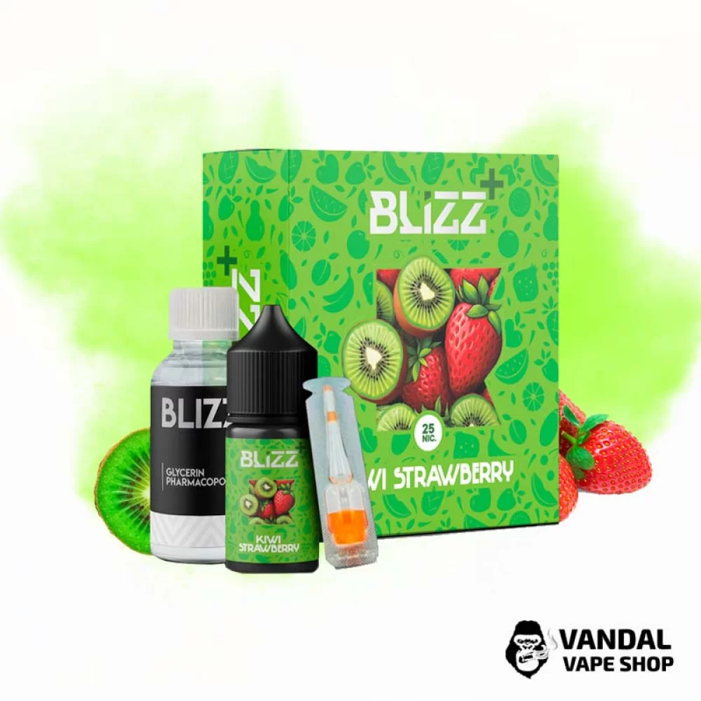 Набор для самозамеса Blizz Plus 30 мл 65 мг со вкусом киви и клубники Набор для самозамеса Blizz Plus 30 мл 65 мг со вкусом киви и клубники