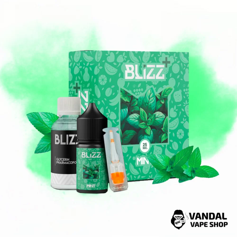 Набор для самозамеса Blizz Plus 30 мл 65 мг со вкусом мяты Набор для самозамеса Blizz Plus 30 мл 65 мг со вкусом мяты