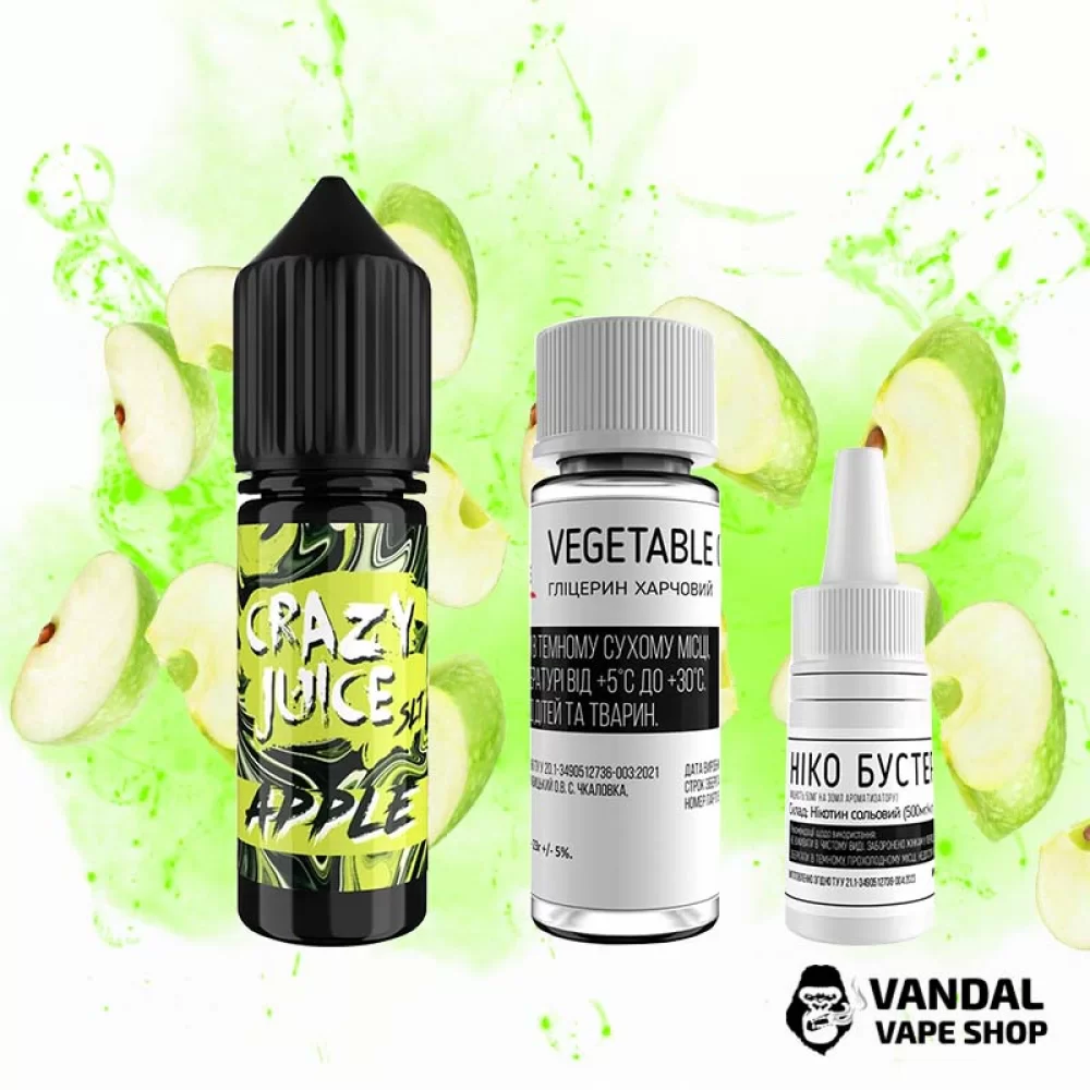 Набор для самозамеса Crazy Juice 15 мл 65 мг со вкусом яблока