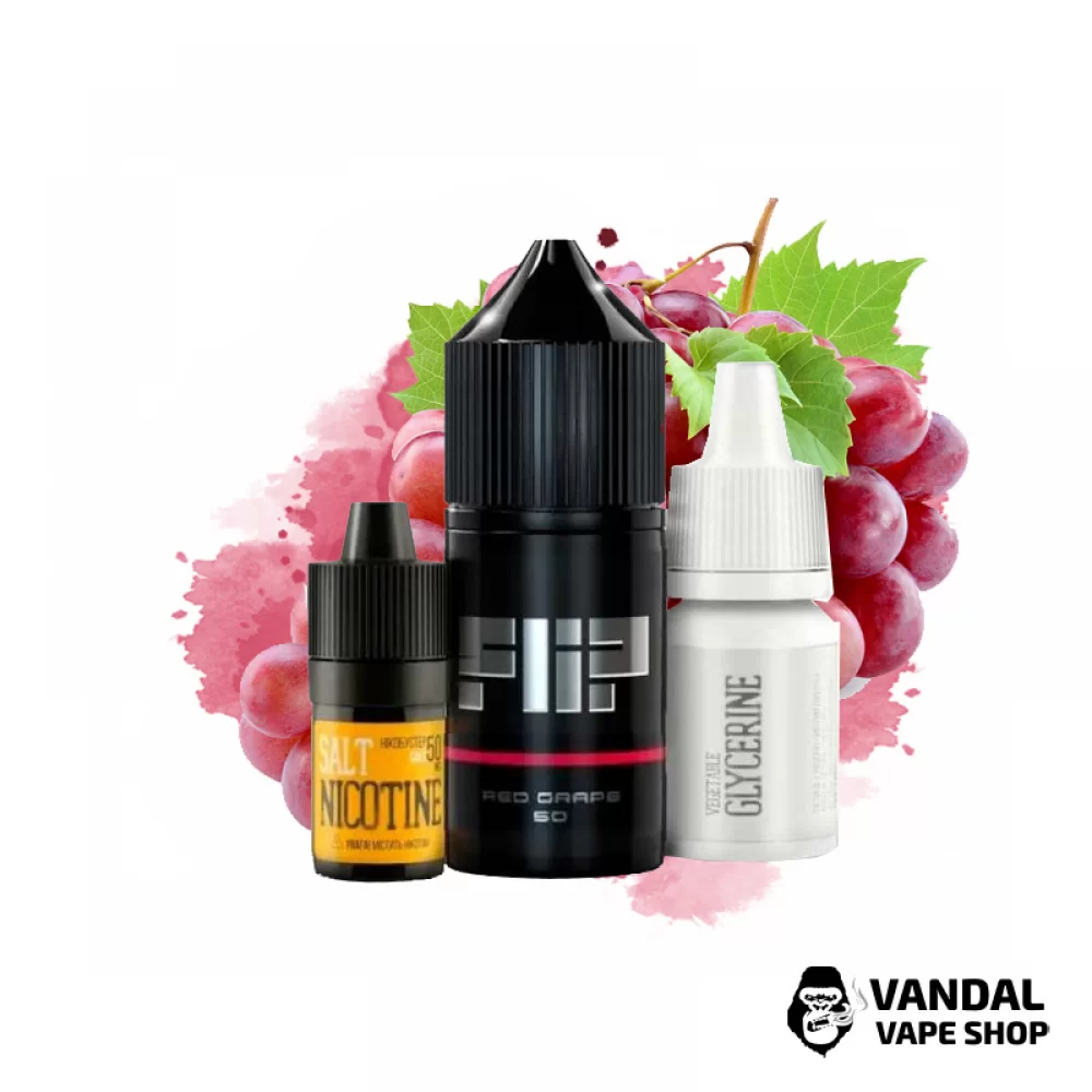 Набір для самозамісу Flip Salt 30 мл 50 мг зі смаком червоного винограду Набір для самозамісу Flip Salt 30 мл 50 мг зі смаком червоного винограду