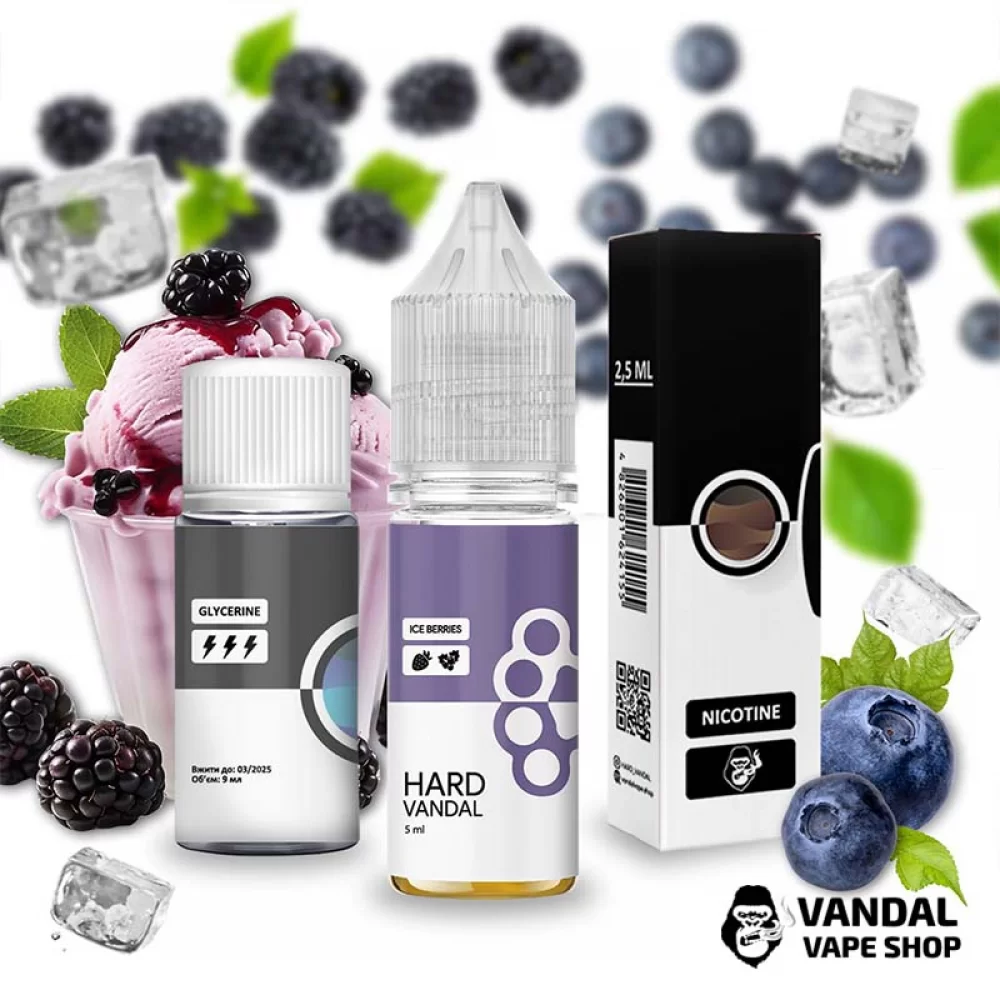 Набір для самозамісу HARD VANDAL 15 мл 65 мг зі смаком лісових ягід з холодком Набір для самозамісу HARD VANDAL 15 мл 65 мг зі смаком лісових ягід з холодком