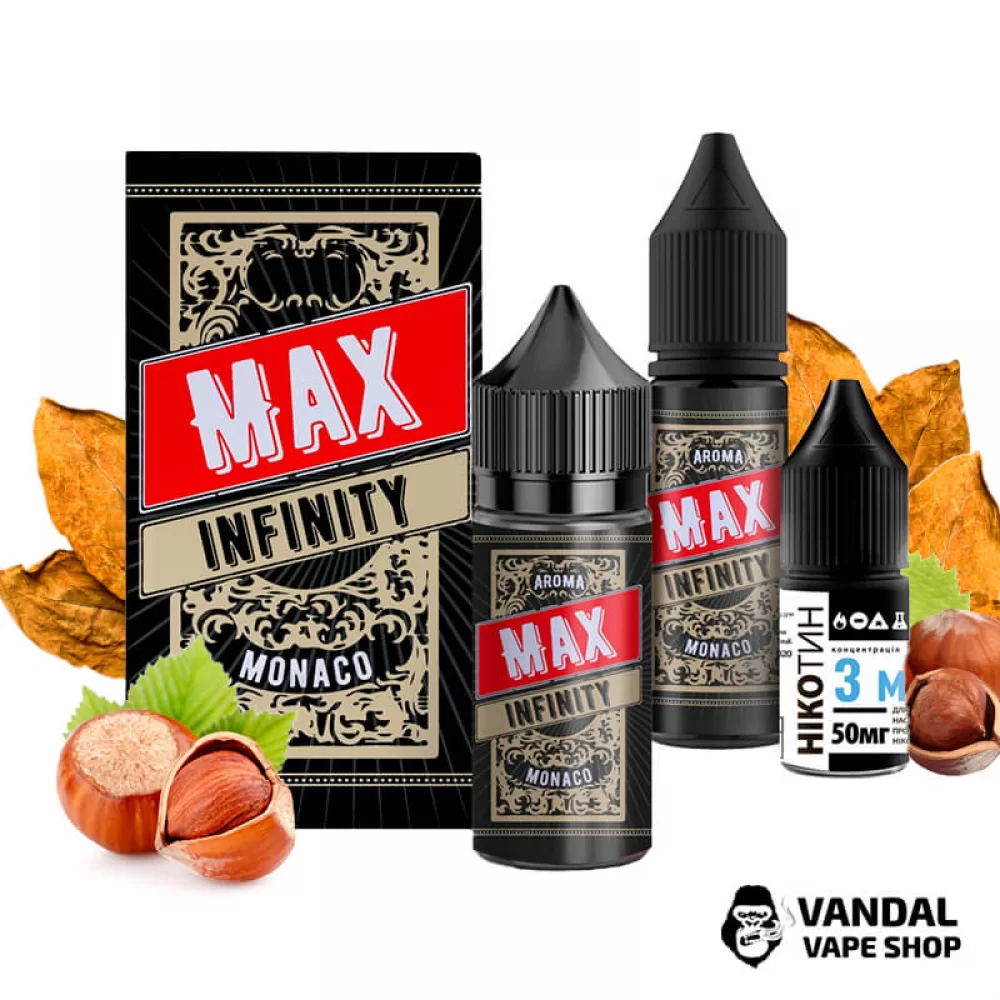 Набор для самозамеса Infinity MAX 30 мл 50 мг со вкусом табака с орехом Набор для самозамеса Infinity MAX 30 мл 50 мг со вкусом табака с орехом