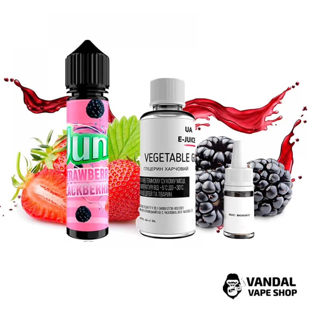 Набор для самозамеса Juni 60 мл 6 мг со вкусом клубники и ежевики