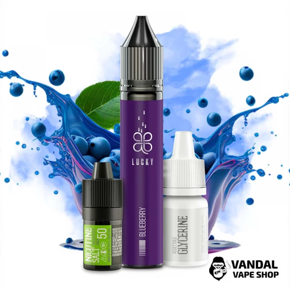 Набор для самозамеса Lucky 30 мл 65 мг со вкусом черники Набор для самозамеса Lucky 30 мл 65 мг со вкусом черники