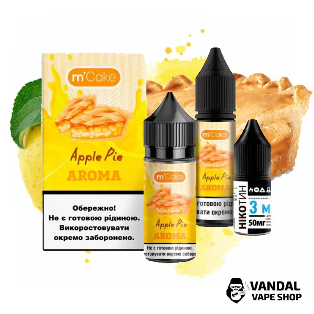 Набор для самозамеса M-Cake 30 мл 50 мг со вкусом яблочного пирога Набор для самозамеса M-Cake 30 мл 50 мг со вкусом яблочного пирога