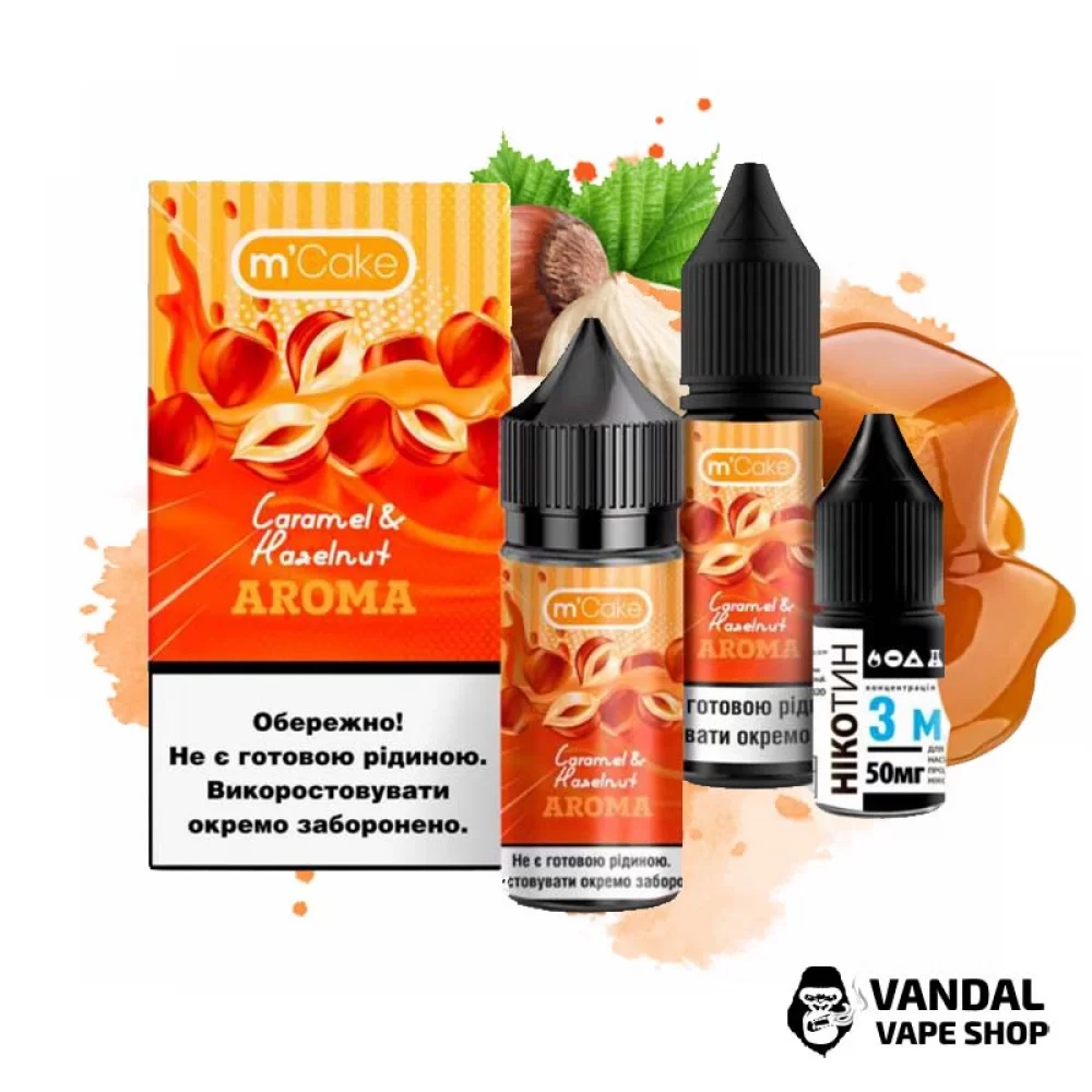 Набор для самозамеса M-Cake 30 мл 50 мг со вкусом карамели и орехов Набор для самозамеса M-Cake 30 мл 50 мг со вкусом карамели и орехов