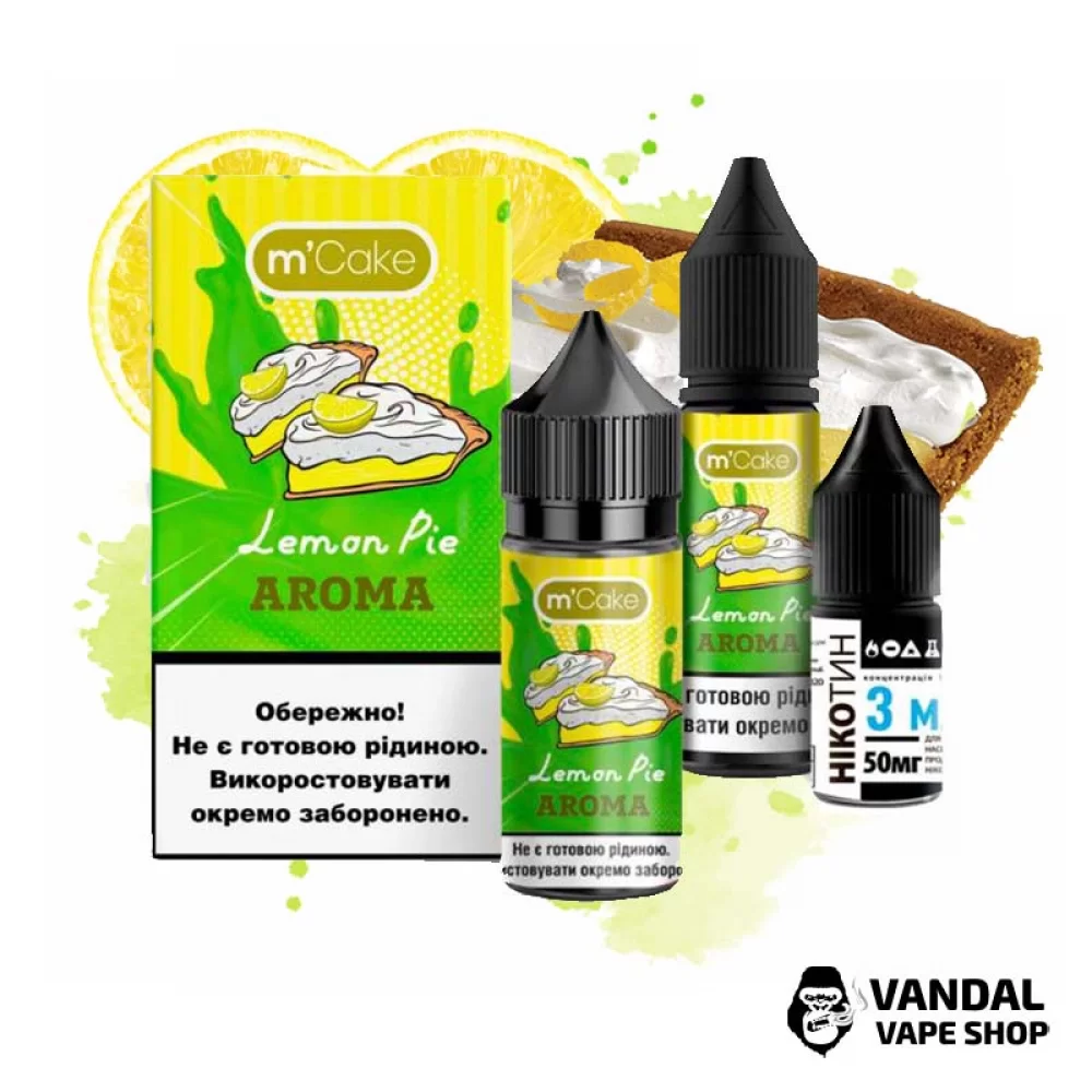Набор для самозамеса M-Cake 30 мл 50 мг со вкусом лимоного пирога Набор для самозамеса M-Cake 30 мл 50 мг со вкусом лимоного пирога