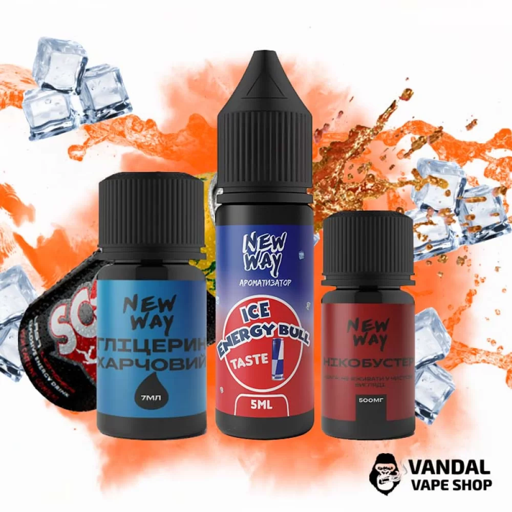 Набор для самозамеса New Way Ice 15 мл 10 мг со вкусом энергетика с холодком Набор для самозамеса New Way Ice 15 мл 10 мг со вкусом энергетика с холодком