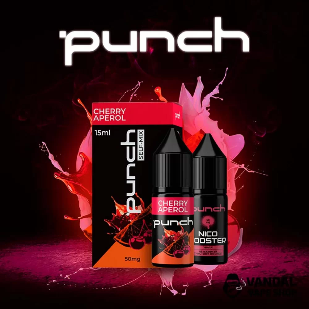 Набор для самозамеса Punch 15 мл на солевом никотине со вкусом  вишни, апельсина и грейпфрутового сока Набор для самозамеса Punch 15 мл на солевом никотине со вкусом  вишни, апельсина и грейпфрутового сока