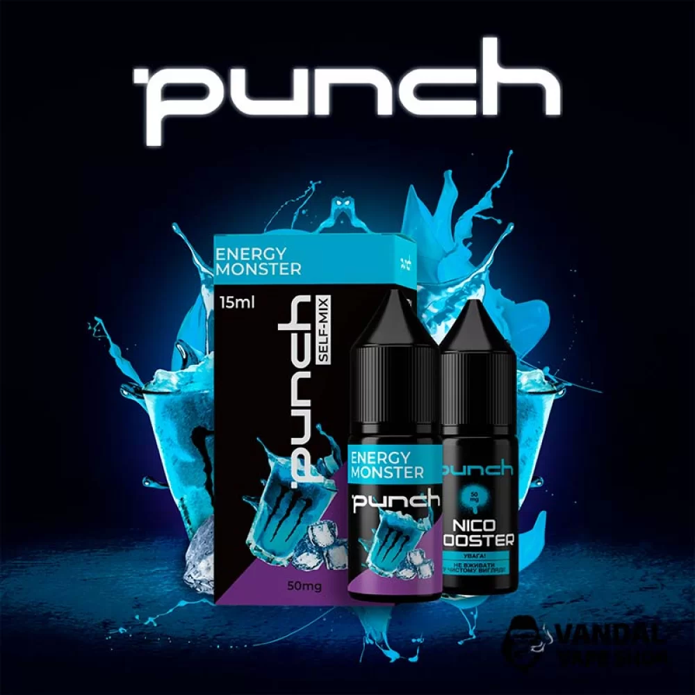 Набор для самозамеса Punch 15 мл на солевом никотине со вкусом энергетика со льдом Набор для самозамеса Punch 15 мл на солевом никотине со вкусом энергетика со льдом