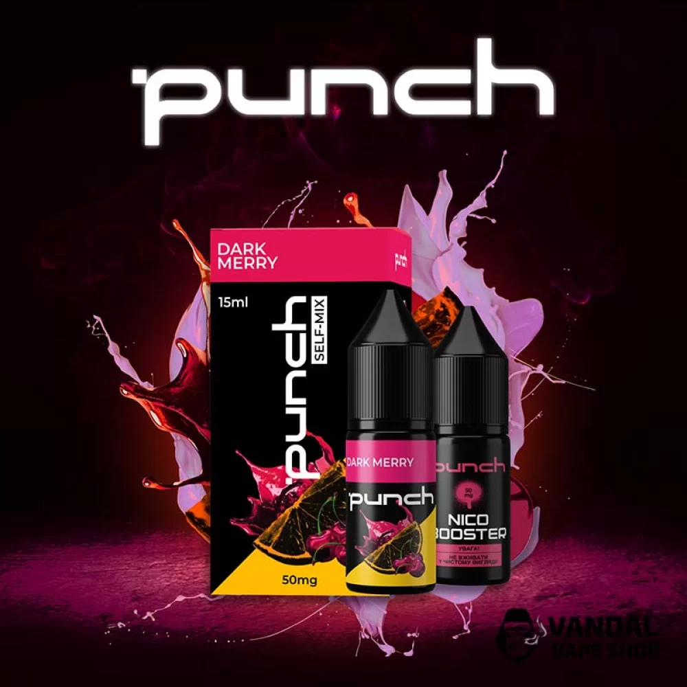 Набор для самозамеса Punch 15 мл на солевом никотине со вкусом черешни и апельсина с холодком Набор для самозамеса Punch 15 мл на солевом никотине со вкусом черешни и апельсина с холодком