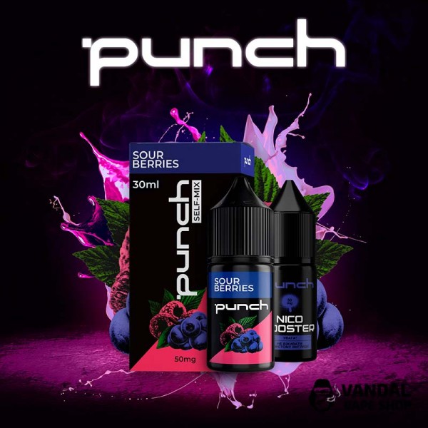 Набор для самозамеса Punch 30 мл на солевом никотине со вкусом малины и черники
