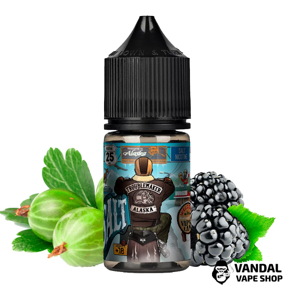 ЖИДКОСТЬ Troublemaker Salt Alaska - 30 мл, 25 мг НА СОЛЕВОМ НИКОТИНЕ со вкусом крыжовника и ежевики