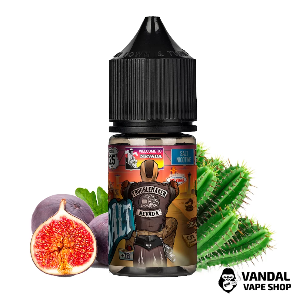 ЖИДКОСТЬ Troublemaker Salt Nevada - 30 мл, 25 мг НА СОЛЕВОМ НИКОТИНЕ со вкусом кактуса и инжира ЖИДКОСТЬ Troublemaker Salt Nevada - 30 мл, 25 мг НА СОЛЕВОМ НИКОТИНЕ со вкусом кактуса и инжира