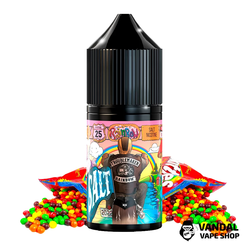 ЖИДКОСТЬ Troublemaker Salt Herson - 30 мл, 25 мг НА СОЛЕВОМ НИКОТИНЕ со вкусом конфет "Skittles"