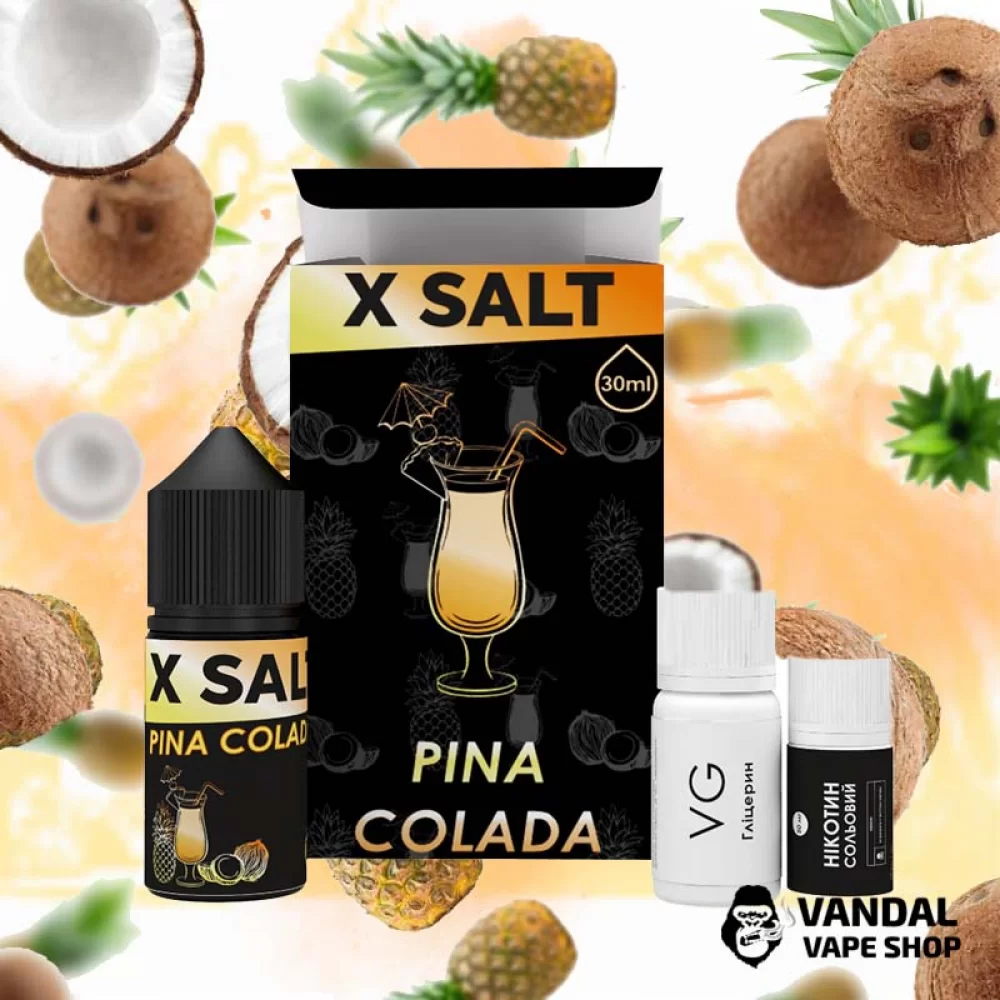 Набір для самозамісу XSalt 30 мл 65 мг зі смаком коктейлю піна колада Набір для самозамісу XSalt 30 мл 65 мг зі смаком коктейлю піна колада