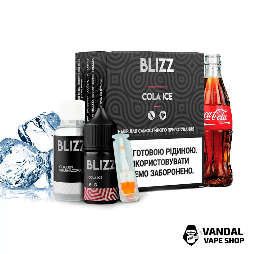 Набір для самозамісу Blizz 30 мл 25 мг зі смаком Кола з Льодом Набір для самозамісу Blizz 30 мл 25 мг зі смаком Кола з Льодом