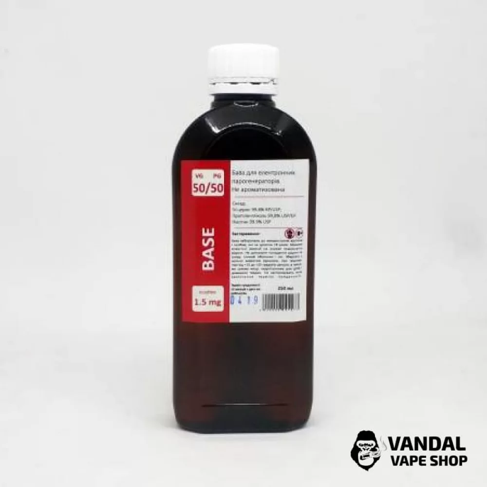 Рідина-база для електронних сигарет 1.5 мг 50/50 250 мл