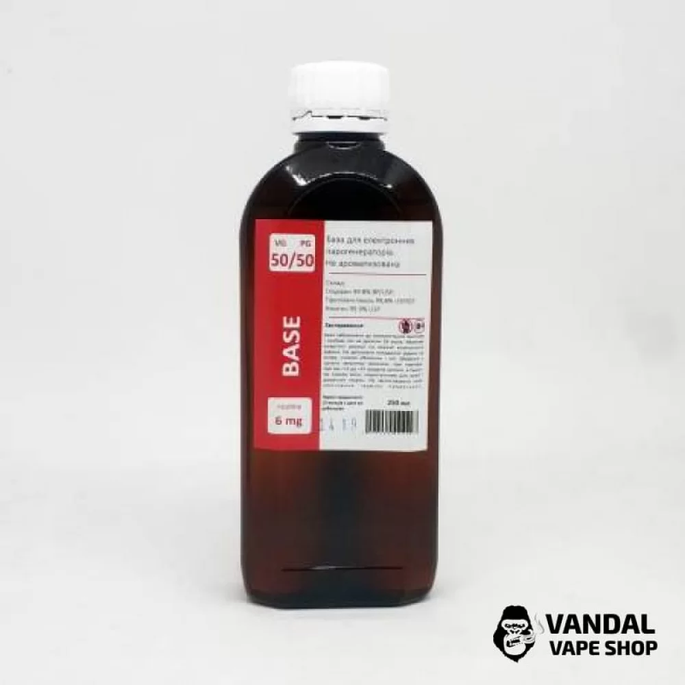 База 250 мл. 50/50 - никотин 6 мг/мл База 250 мл. 50/50 - никотин 6 мг/мл