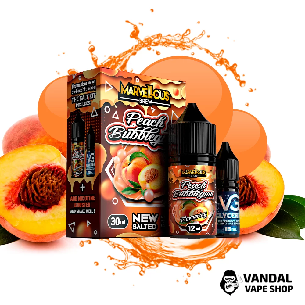 Набор для самозамеса  Marvellous Brew 30 мл 50 мл со вкусом Персика с жвачкой Набор для самозамеса  Marvellous Brew 30 мл 50 мл со вкусом Персика с жвачкой