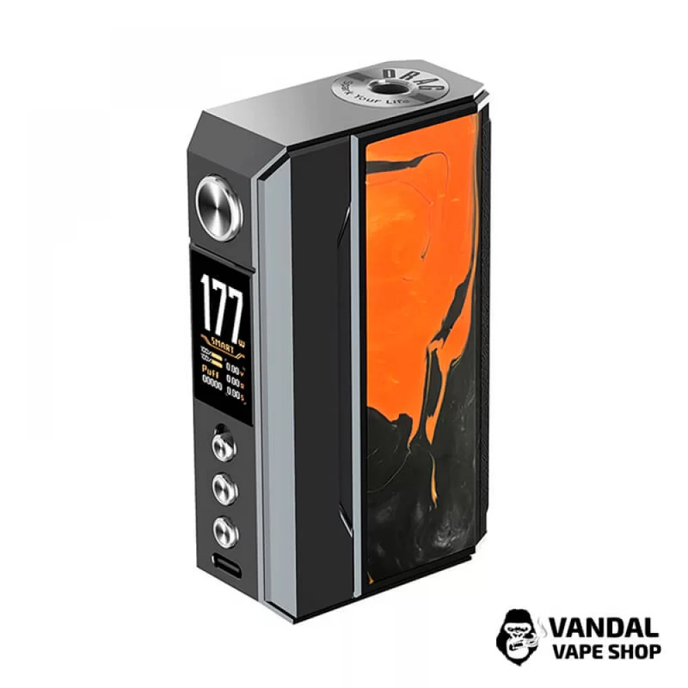 Оригинальный бокс мод VooPoo Drag 4 в сером цвете со вставкой "Tropical Orange" Оригинальный бокс мод VooPoo Drag 4 в сером цвете со вставкой "Tropical Orange"