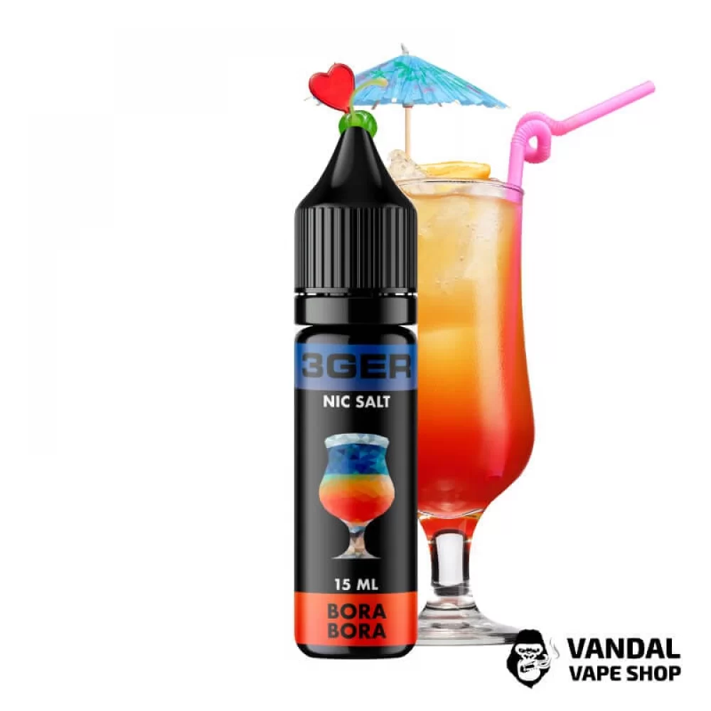 ЖИДКОСТЬ 3Ger Salt - Bora Bora 15 мл 25 мг НА СОЛЕВОМ НИКОТИНЕ СО ВКУСОМ экзотического коктейля ЖИДКОСТЬ 3Ger Salt - Bora Bora 15 мл 25 мг НА СОЛЕВОМ НИКОТИНЕ СО ВКУСОМ экзотического коктейля